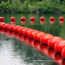 Marine floating ball as floating line to mark area